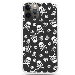 Skull-crossbones-seamless-pattern-holiday-halloween-wallpaper-wrapping-packing-backdrop Iphone 12 Pro Max Tpu Uv Print Case by Ravend