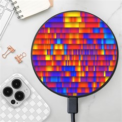 Geometric Pattern Colorful Fluorescent Background Wireless Fast Charger(black) by Jancukart