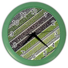 Field Agriculture Farm Stripes Diagonal Color Wall Clock