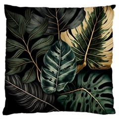 Tropical Leaves Foliage Monstera Nature Home Large Cushion Case (two Sides)