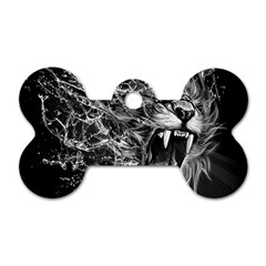 Lion Furious Abstract Desing Furious Dog Tag Bone (two Sides)