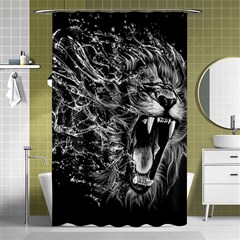 Lion Furious Abstract Desing Furious Shower Curtain 48  X 72  (small) 