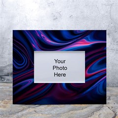 Purple Blue Swirl Abstract White Tabletop Photo Frame 4 x6  by Jancukart