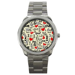 Love Abstract Background Textures Creative Grunge Sport Metal Watch