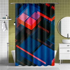 Minimalist Abstract Shaping  Abstract Digital Art Shower Curtain 48  X 72  (small) 