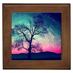 Tree Abstract Field Galaxy Night Nature Framed Tile