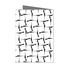 Precision Pursuit: Hunting Motif Black And White Pattern Mini Greeting Cards (pkg Of 8) by dflcprintsclothing