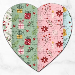 Flat Christmas Pattern Collection Jigsaw Puzzle (heart) by Semog4