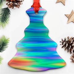 Wave Rainbow Bright Texture Christmas Tree Ornament (two Sides) by Semog4
