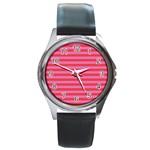 Stripes-striped-design-pattern Round Metal Watch Front