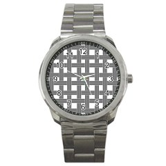 Seamless-stripe-pattern-lines Sport Metal Watch by Semog4