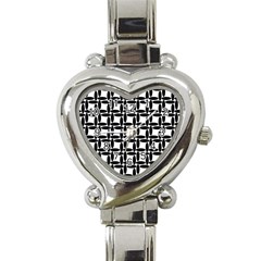 Ellipse-pattern-background Heart Italian Charm Watch by Semog4