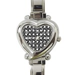 Ellipse-pattern-background Heart Italian Charm Watch Front