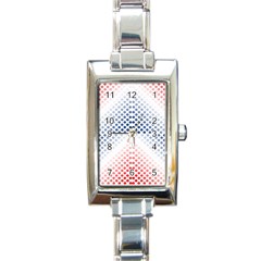 Dots-pointillism-abstract-chevron Rectangle Italian Charm Watch by Semog4