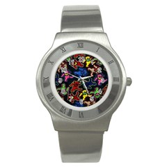 Grateful Dead Pattern Stainless Steel Watch by Semog4