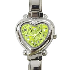 Seamless Pattern Green Garden Heart Italian Charm Watch by Semog4