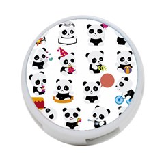 Playing Pandas Cartoons 4-port Usb Hub (two Sides) by Semog4