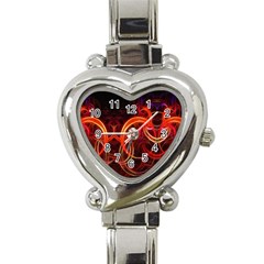 Background Fractal Abstract Heart Italian Charm Watch by Semog4