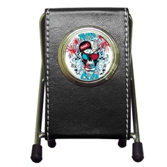 That Cool Graffiti Skull Pen Holder Desk Clock by Salman4z