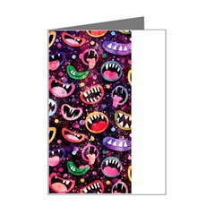 Funny Monster Mouths Mini Greeting Card by Salman4z