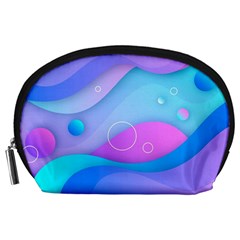 Colorful Blue Purple Wave Accessory Pouch (large) by Salman4z