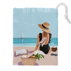 Rest By The Sea Drawstring Pouch (5xl) by SychEva