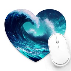 Tsunami Tidal Wave Ocean Waves Sea Nature Water Heart Mousepad