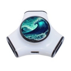 Waves Ocean Sea Tsunami Nautical 3-port Usb Hub