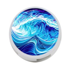 Tsunami Waves Ocean Sea Nautical Nature Abstract Blue Water 4-port Usb Hub (one Side)