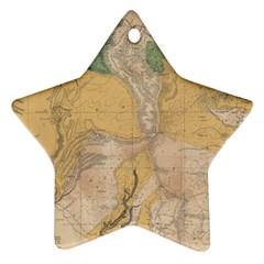 Vintage World Map Physical Geography Star Ornament (two Sides) by Sudheng