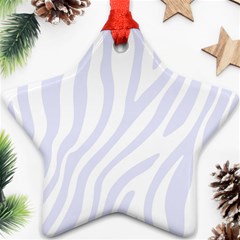 Grey Zebra Vibes Animal Print  Star Ornament (two Sides) by ConteMonfrey