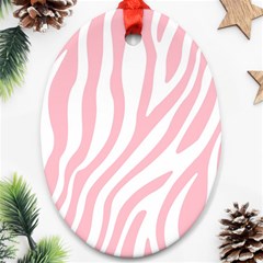 Pink Zebra Vibes Animal Print  Oval Ornament (two Sides) by ConteMonfrey