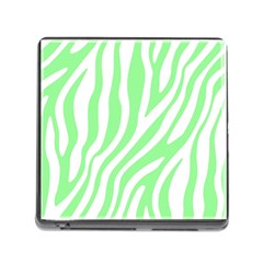 Green Zebra Vibes Animal Print  Memory Card Reader (square 5 Slot) by ConteMonfrey