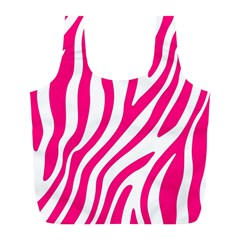 Pink Fucsia Zebra Vibes Animal Print Full Print Recycle Bag (l) by ConteMonfrey