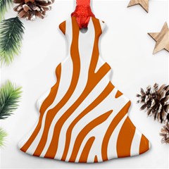 Orange Zebra Vibes Animal Print   Christmas Tree Ornament (two Sides) by ConteMonfrey