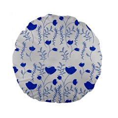 Blue Classy Tulips Standard 15  Premium Round Cushions by ConteMonfrey