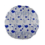 Blue Classy Tulips Standard 15  Premium Flano Round Cushions Front