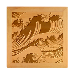 Waves Ocean Sea Pattern Water Tsunami Rough Seas Wood Photo Frame Cube by Wegoenart