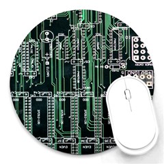 Printed Circuit Board Circuits Round Mousepad by Celenk