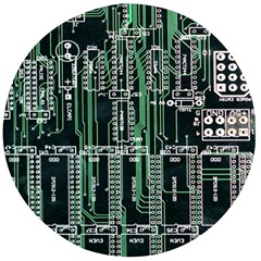 Printed Circuit Board Circuits Wooden Bottle Opener (round) by Celenk