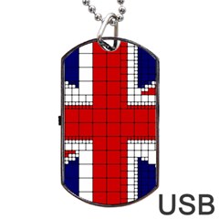 Union Jack Flag Uk Patriotic Dog Tag Usb Flash (one Side) by Celenk