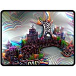 Abstract Art Psychedelic Art Experimental Two Sides Fleece Blanket (Large) 80 x60  Blanket Back