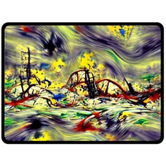 Abstract Arts Psychedelic Art Experimental Two Sides Fleece Blanket (large) by Uceng