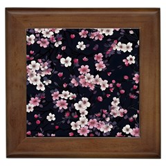 Sakura Flower Flowers Floral Flora Nature Framed Tile