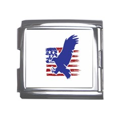 Usa Flag Eagle Symbol American Bald Eagle Country Mega Link Italian Charm (18mm) by Wegoenart