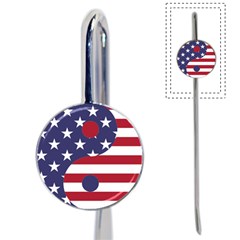 Yang Yin America Flag Abstract Art Asian Balance Book Mark by Wegoenart
