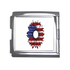 Us Flag Flower Sunshine Flag America Usa Mega Link Italian Charm (18mm) by Wegoenart