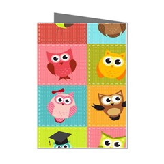 Owls Pattern Abstract Art Vector Cartoon Mini Greeting Cards (pkg Of 8) by Salman4z