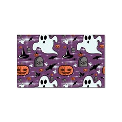 Pumpkin Ghost Witch Hat Halloween Sketch Holiday Sticker Rectangular (10 Pack) by Ravend