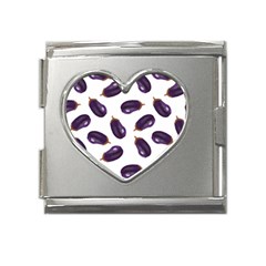 Eggplant Mega Link Heart Italian Charm (18mm) by SychEva